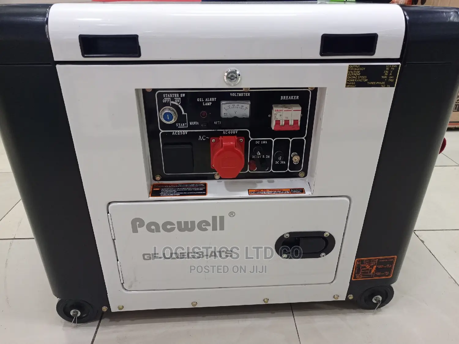 Pacwell 12kva Diesel Silent Generator 3phase +Free ATS
