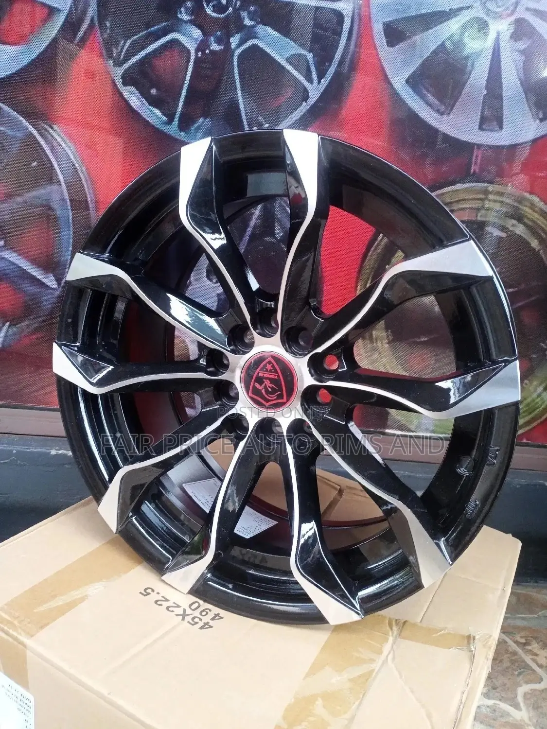Size 16 Black and Silver Semi Offset Rims