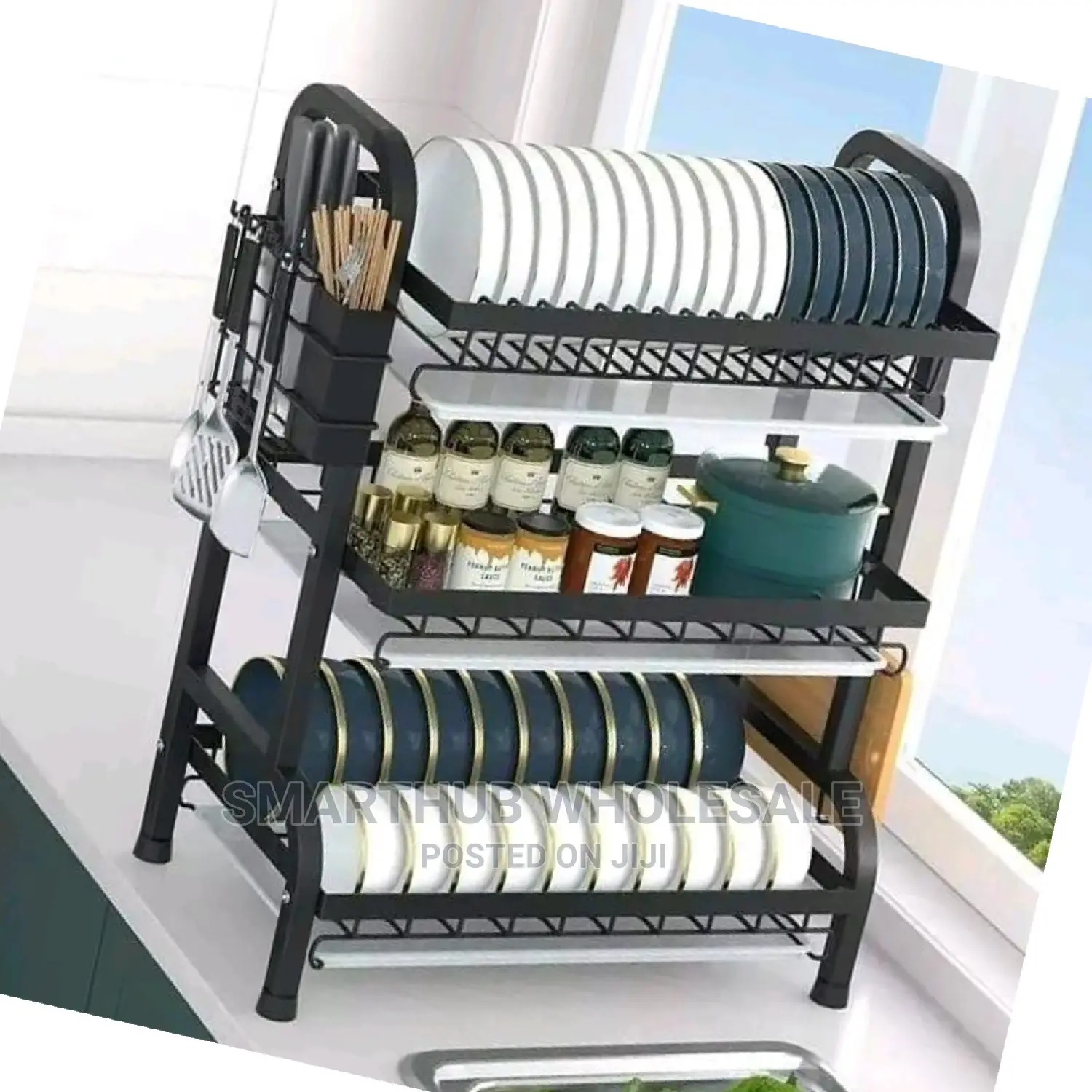 3 Layer Dishrack Metallic Black