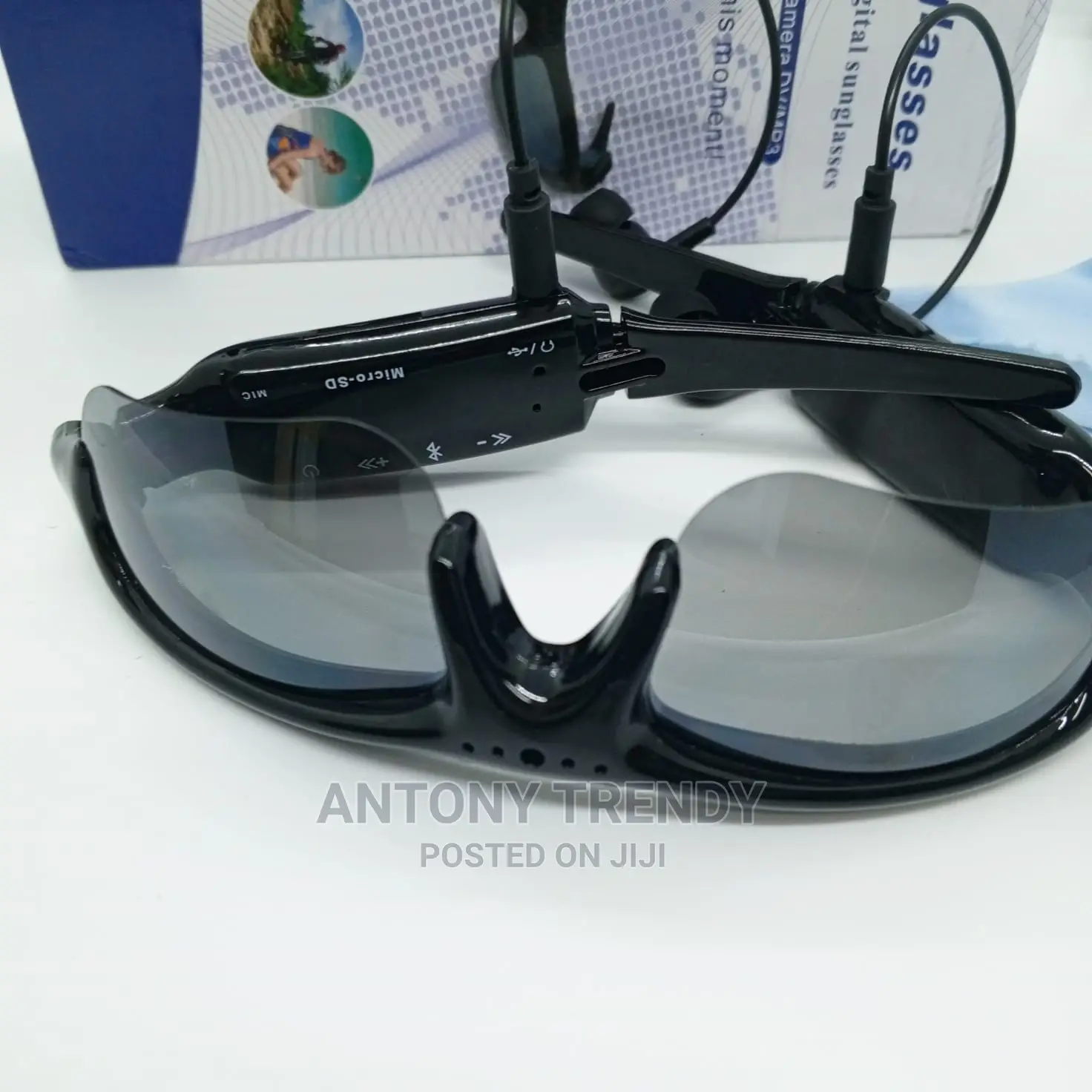 Sunglasses Earphones Sport Glasses Polarized Black