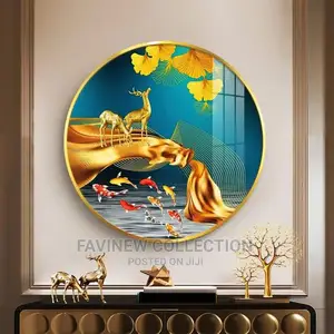 Circular Crystal Porcelain Painting With Aluminium Frame
