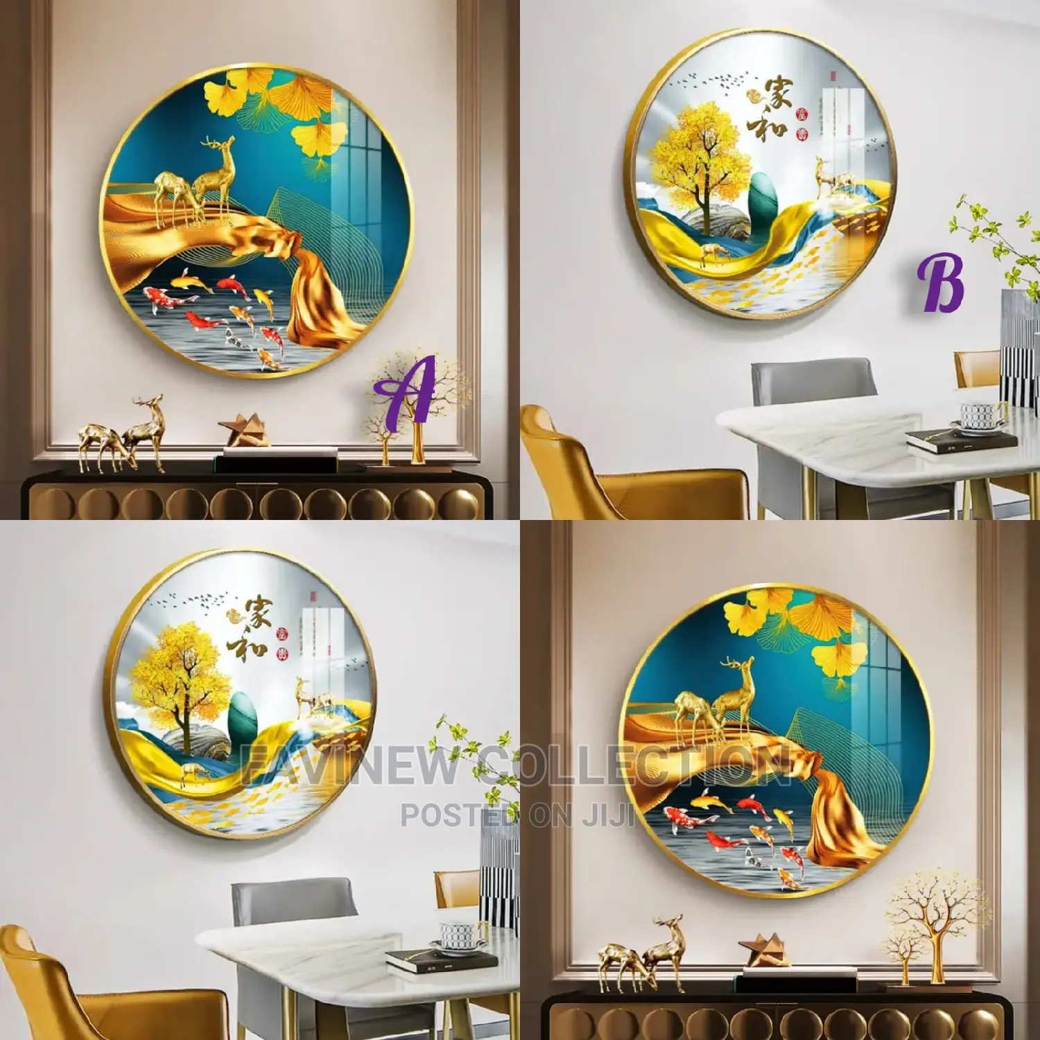 Circular Crystal Porcelain Painting With Aluminium Frame