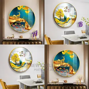 Circular Crystal Porcelain Painting With Aluminium Frame