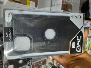 iPhone 14 Max Case Vegan Leather Slim Logo View Classic