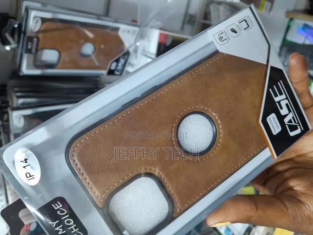 Leather Business Phone Case for iPhone 14 Anti-Slip Scratch - thumbnail 3