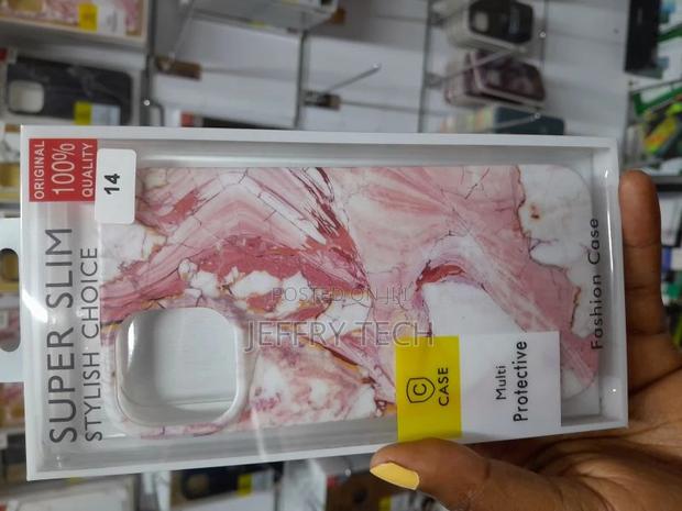 iPhone 14 Case - Stylish Pink Polished Marble Phone Cover - - main view