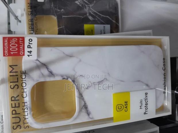 iPhone 14 Pro Cute White Black Marble Pattern Slim Shockproo - main view