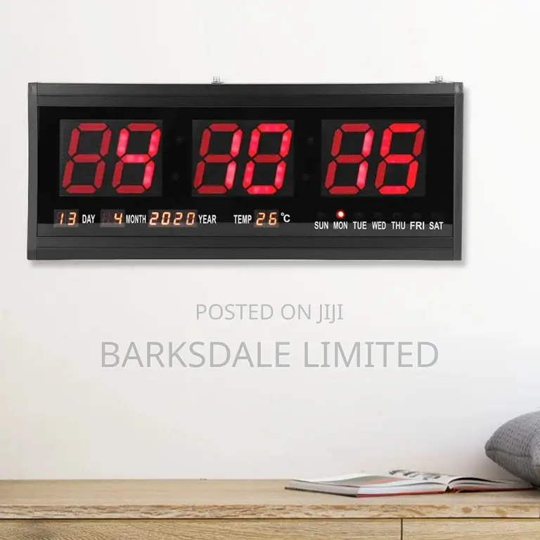 Extra Large Wall Clock Time Date Digital Led LCD Electronic