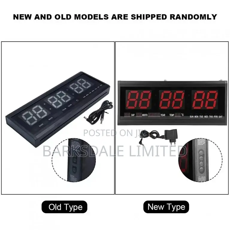 Extra Large Wall Clock Time Date Digital Led LCD Electronic