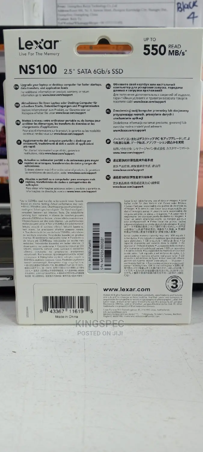 Lexar Ns100 2.5"Sata 6gb/S SSD 256gb