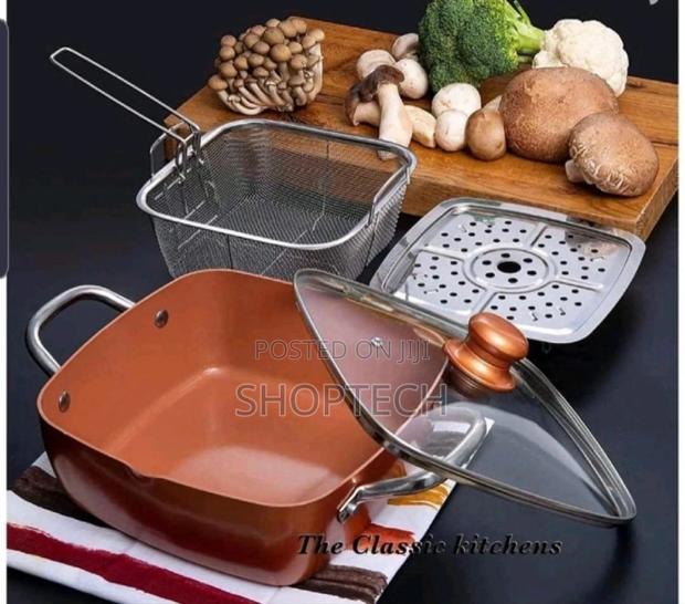 Generic Non-Stick 3 in 1 Square Copper Pan - thumbnail 2