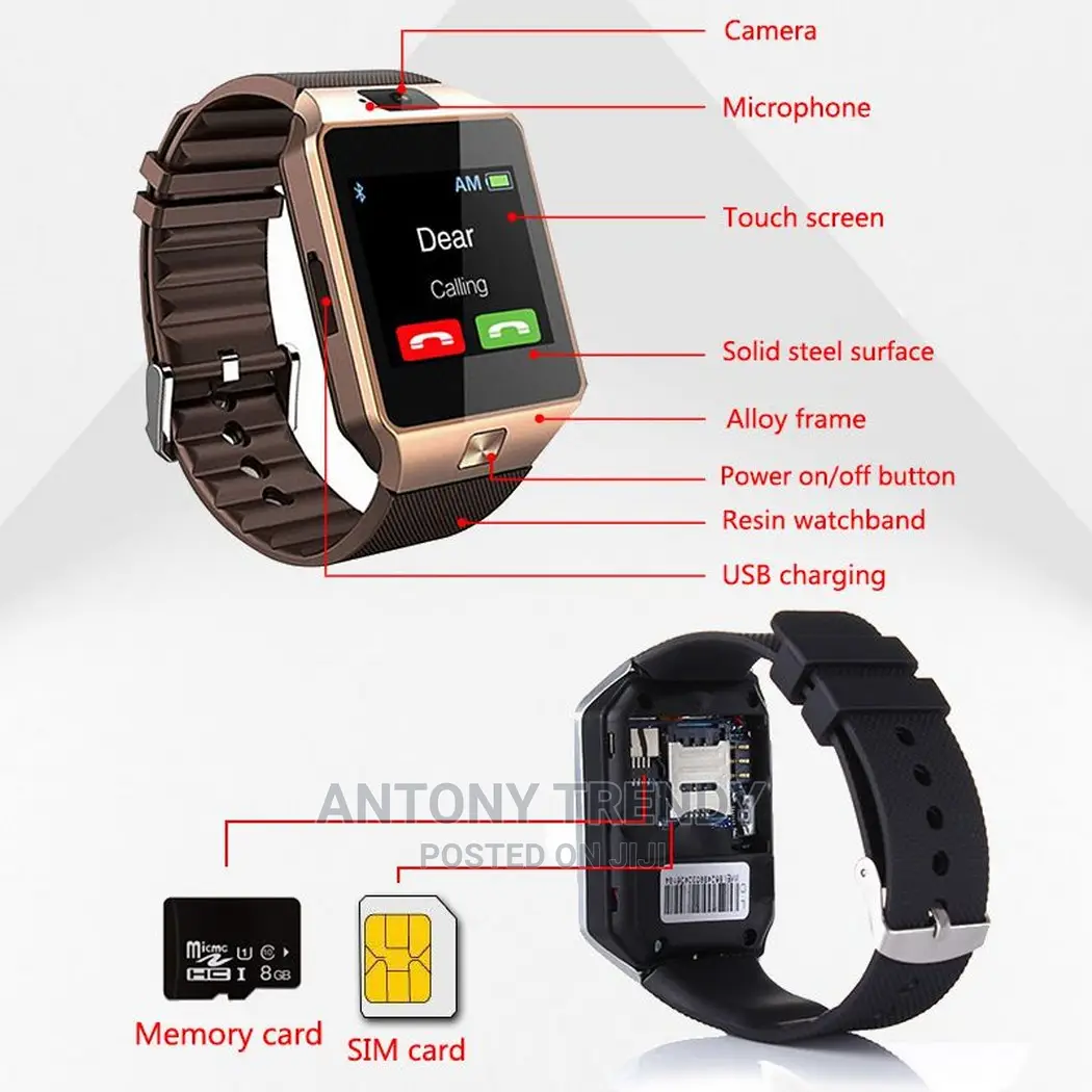 DZ09 Smart Watch Bluetooth Calling, SIM Card Supported