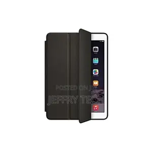 iPad Mini 6 Black Leather Folio Smart Case- Black