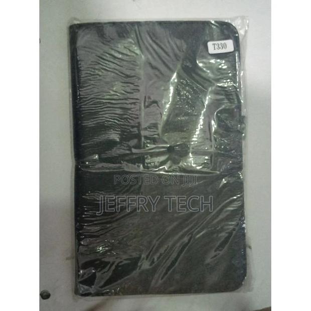 Samsung Tab 4 (8.0) T330 Leather Flip Case- Black - main view