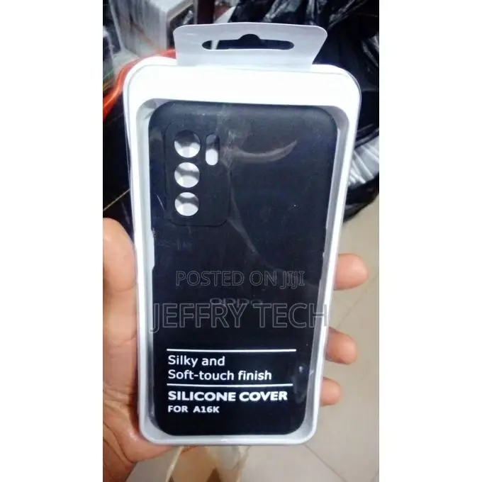 Silicone Back Case for Oppo A16K -Black
