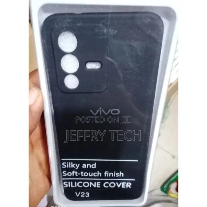 Silicone Back Case for Vivo V23- Black