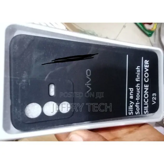 Silicone Back Case for Vivo V23- Black