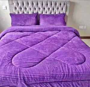 Purple Velvet Duvet With 1 Bedsheet and 2 Pillowcases