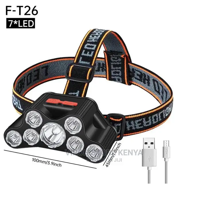 7 LED Headlights Headlamp T-F26 Cycling/Hiking Head Torch