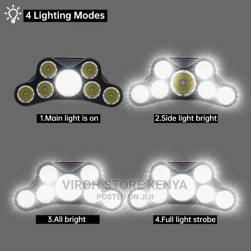 7 LED Headlights Headlamp T-F26 Cycling/Hiking Head Torch