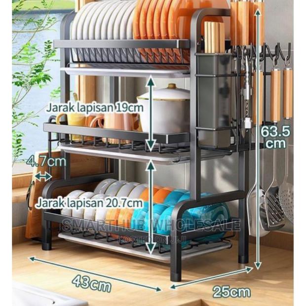 3 Layer Metallic Black Dishrack