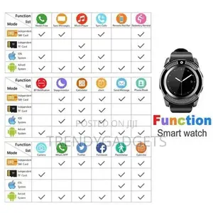 V8 Wristband Bluetooth Smart Watch Clock With Sim