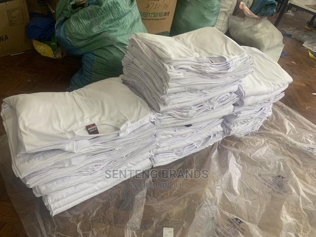 White Cotton Fabric Round Neck Tshirts - thumbnail 2