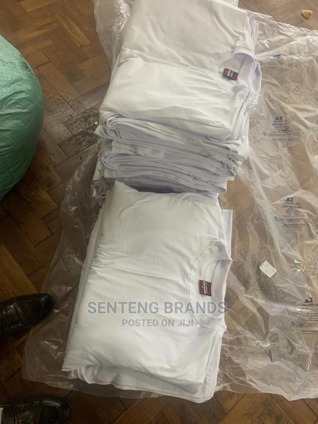 White Cotton Fabric Round Neck Tshirts - thumbnail 3