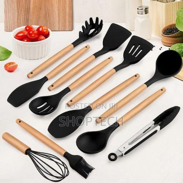 Generic 12pc Silicone Non Stick Cooking Spoon Set - main view
