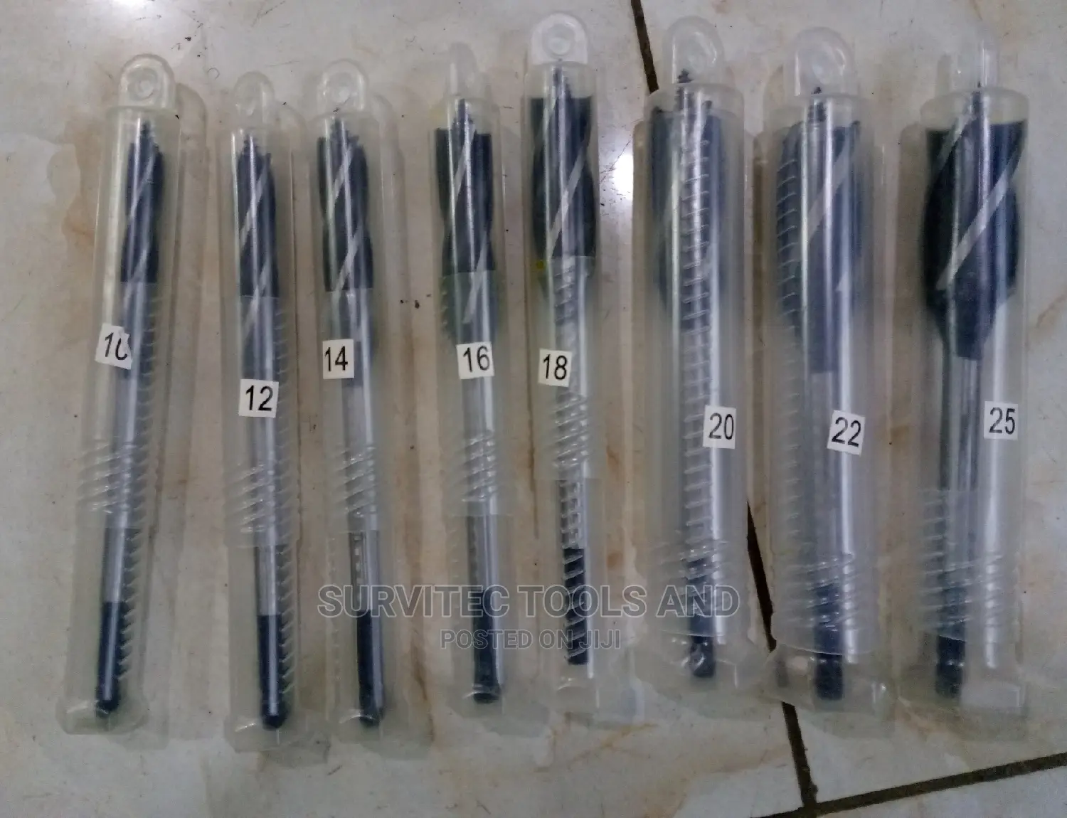 8pc HSS Auger Twist Drill Bit Set