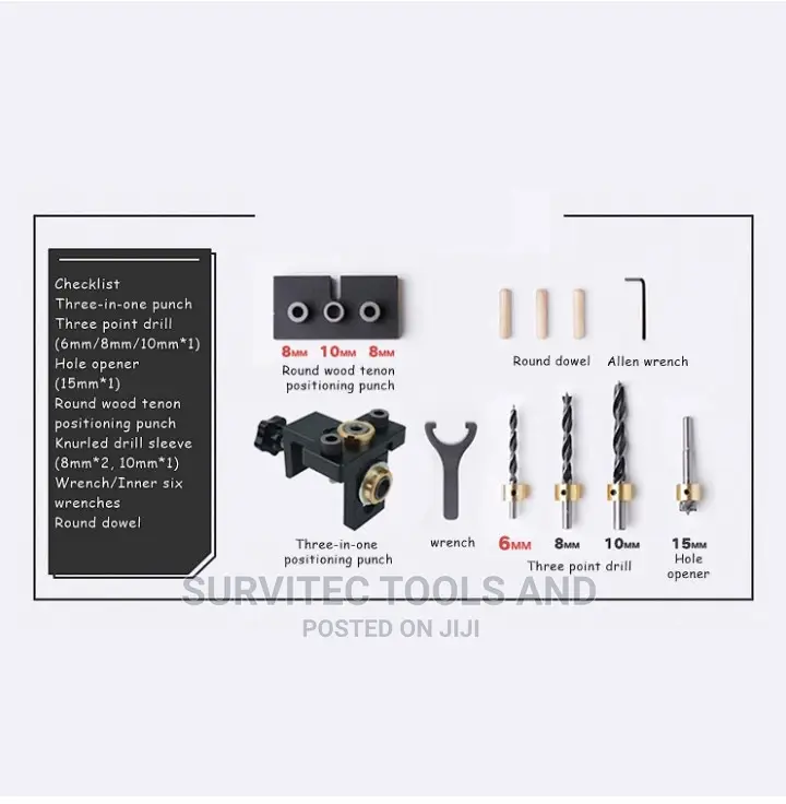 3 in 1 Dowelling Jig Drill Kit