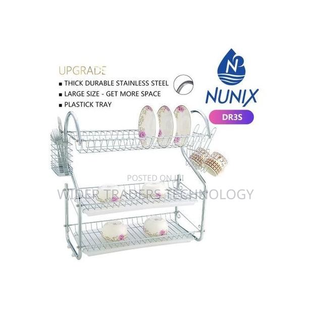 Nunix Dish Rack - 3 Tier - With Drain Board - thumbnail 2