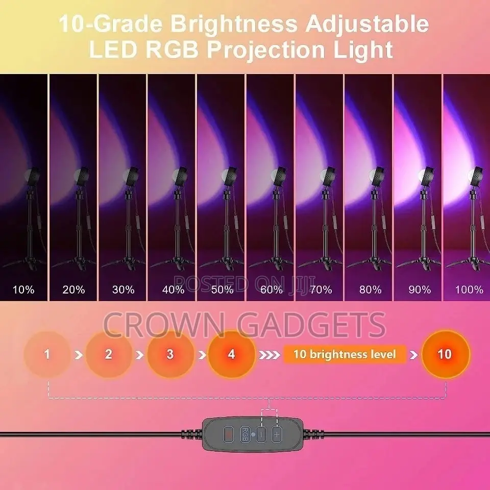 Sunset Light Projector With 24keys Remote Multiple Colors