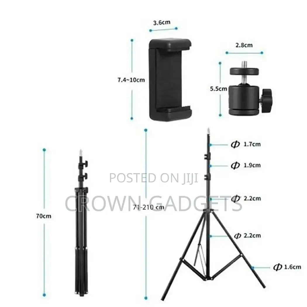 2.1m Tripod Stand Mobile Phone Holder With Remote