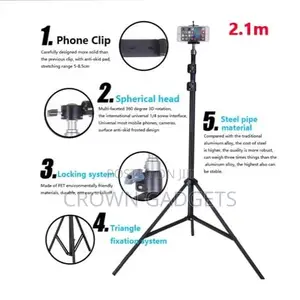 2.1m Tripod Stand Mobile Phone Holder With Remote