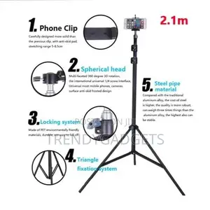 2.1m Tripod Stand Mobile Phone Holder With Remote
