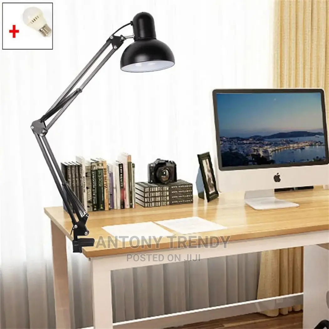 Adjustable Metal Lamp With Clamp, Table