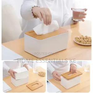Bamboo Tissue Box for Home Office Desktop Wooden