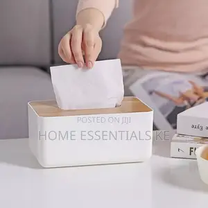 Bamboo Tissue Box for Home Office Desktop Wooden