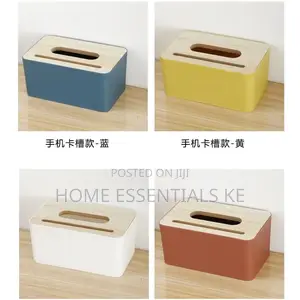 Bamboo Tissue Box for Home Office Desktop Wooden