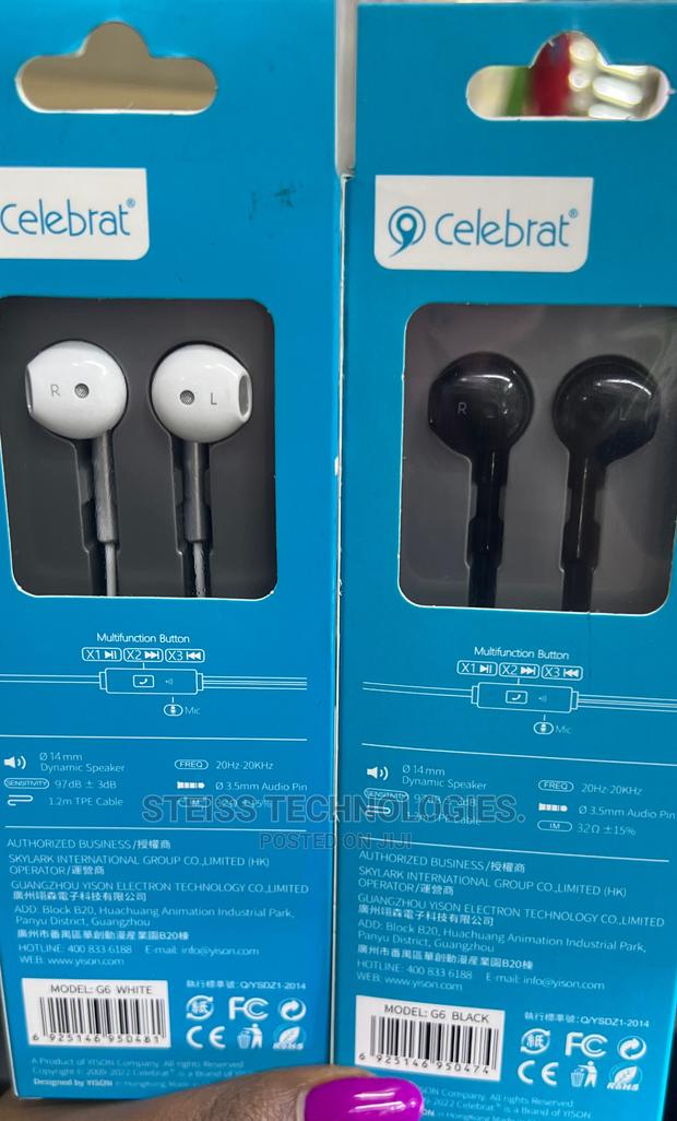 G6 Celebrat Wired Flat Earphones - thumbnail 4