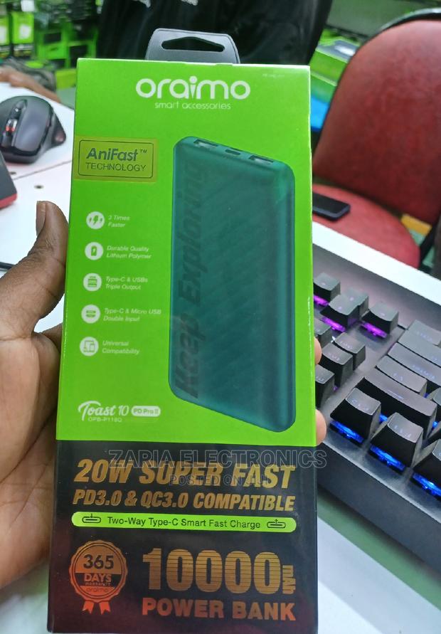 Oraimo 10,000mah Power Bank 20watts, Super Fast Charging