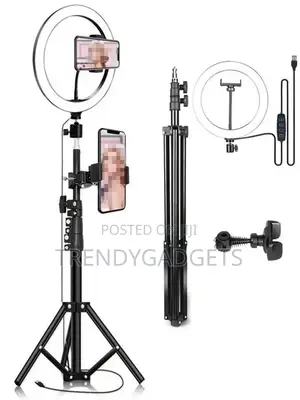 10" Selfie Tripod Stand With LED Lights, Dual