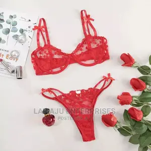 Matching Floral Lace Bra Panty Size M L Lingerie Set