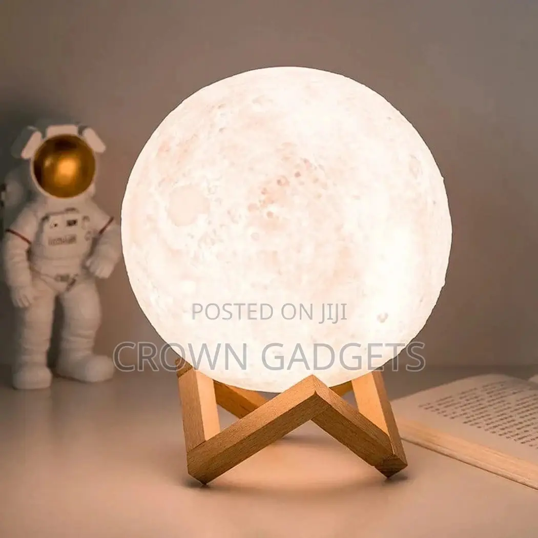 Colour Changing Round 3 D Moon Lamp Multicolours