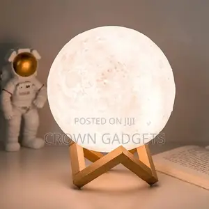 Colour Changing Round 3 D Moon Lamp Multicolours