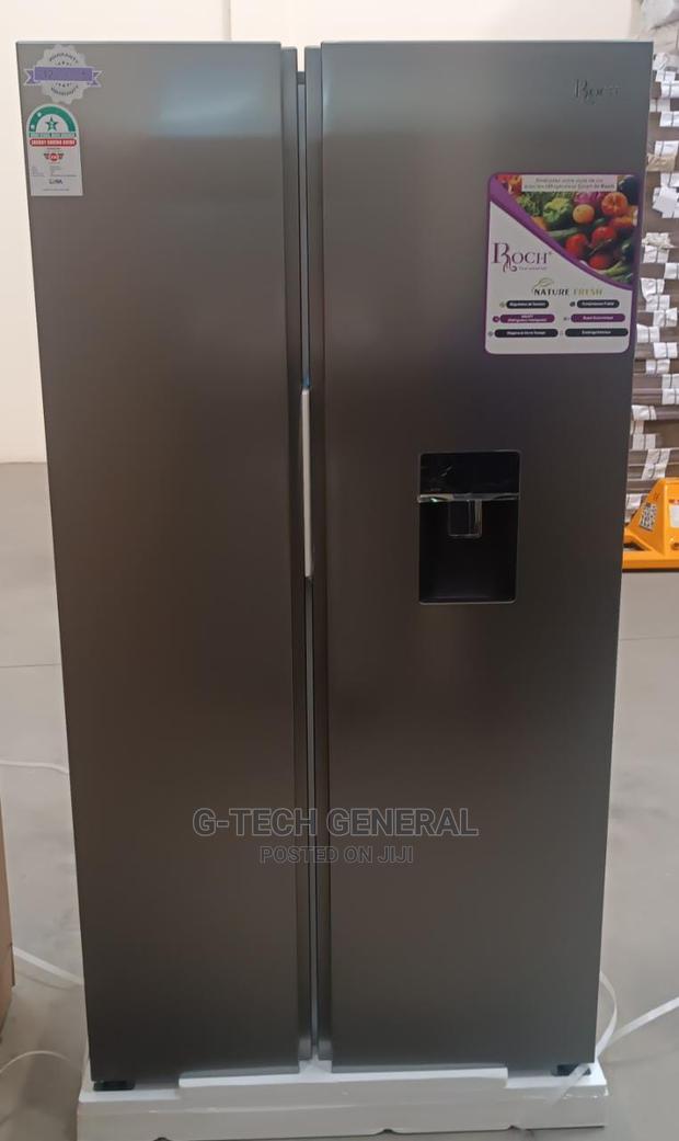 Roch Dark Silver Side by Side 540l Refrigerator