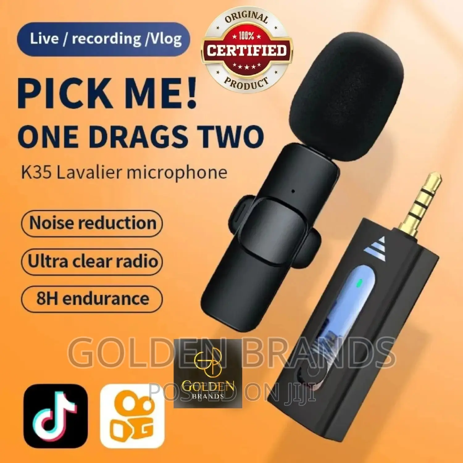 Wireless 3.5mm Lavalier Lapel Microphone Omnidirectional