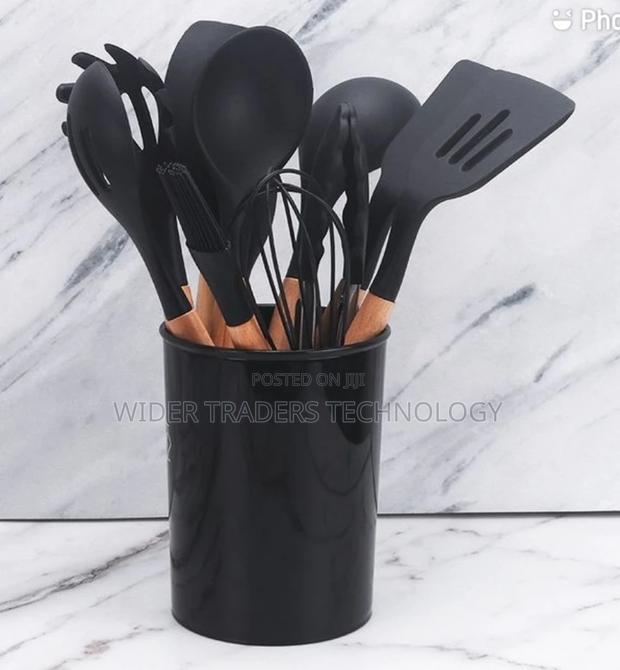 12pc Silicone Non Stick Cooking Spoon Set - thumbnail 2