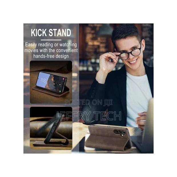 Galaxy A54 5G Case, Retro PU Leather Wallet Case Card Slots - thumbnail 3